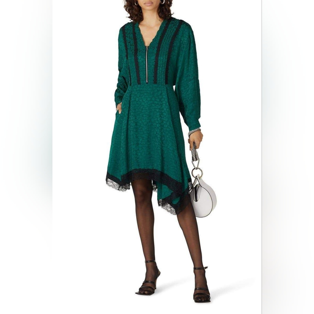 Koché Collective Lace Trim Leopard Dress